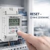Qoltec Jednofazowy elektroniczny licznik zużycia energii na szynę DIN | RESET | licznik okresowy i stały | 230V | 60A | LCD | LE